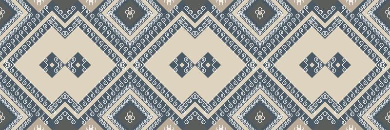 Ikat Seamless Pattern  ikat triangle batik textile seamless pattern digital vector design for Print saree Kurti Borneo Fabric border brush symbols swatches stylish