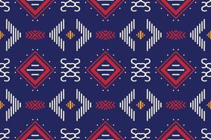 Ethnic Pattern vector. Ikat Seamless embroidery, traditional patterned Native American art It is a pattern created by combining geometric shapes. Design for print. Using in the fashion industry. vector