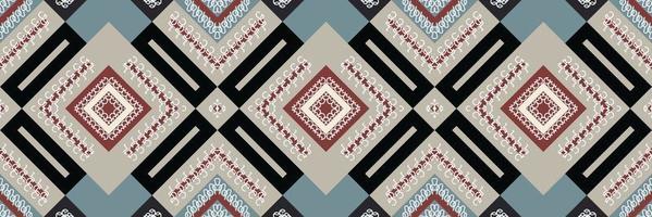 étnico azteca ikat patrón sin costuras textil ikat flor patrón sin costuras diseño de vector digital para imprimir saree kurti tela de borneo azteca pincel símbolos muestras ropa de fiesta