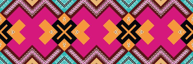 Ethnic Aztec Ikat Seamless Pattern Textile ikat flower seamless pattern digital vector design for Print saree Kurti Borneo Fabric Aztec brush symbols swatches cotton