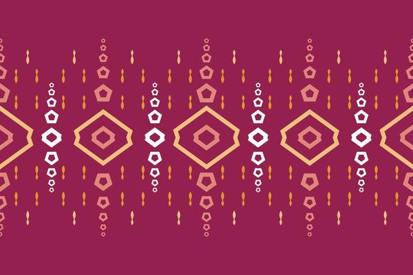 Ethnic border Ikat Seamless Pattern Textile ikat flower seamless pattern digital vector design for Print saree Kurti Borneo Fabric border brush symbols swatches designer