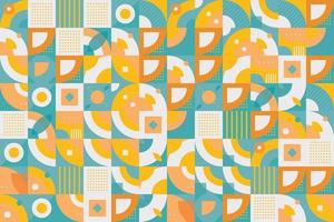 Mosaic geometric shapes seamless pattern It consists of a polyhedron such as a circle square triangle Used in the textile industry, fabric pattern, paper, wallpaper, book cover vector