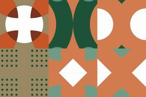Trendy geometric shapes seamless pattern It consists of a polyhedron such as a circle square triangle Used in the textile industry, fabric pattern, paper, wallpaper, book cover vector