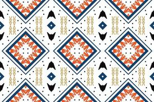 patrón étnico. bordado popular sin costuras ikat, es un patrón creado mediante la combinación de formas geométricas. diseño para imprimir. utilizando en la industria de la moda. vector
