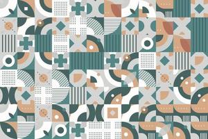 Trendy Modern geometrical shapes seamless pattern It consists of a polyhedron such as a circle square triangle Used in the textile industry, fabric pattern, paper, wallpaper, book cover vector