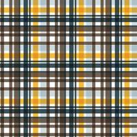 plaid pattern seamless textile is made with alternating bands of coloured pre-dyed threads woven as both warp and weft at right angles to each other. vector