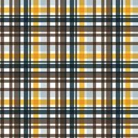 plaid pattern seamless textile is made with alternating bands of coloured pre-dyed threads woven as both warp and weft at right angles to each other. vector