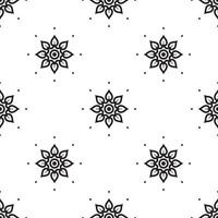 Mandala images Black and white Seamless Pattern. can be used for wallpaper, pattern fills, coloring books and pages for kids and adults. Black and white. vector