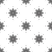 Mandala images Black and white Seamless Pattern. can be used for wallpaper, pattern fills, coloring books and pages for kids and adults. Black and white. vector