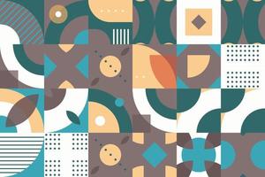 Mosaic Modern geometric shapes vector seamless pattern It consists of a polyhedron such as a circle square triangle Used in the textile industry, fabric pattern, paper, wallpaper, book cover