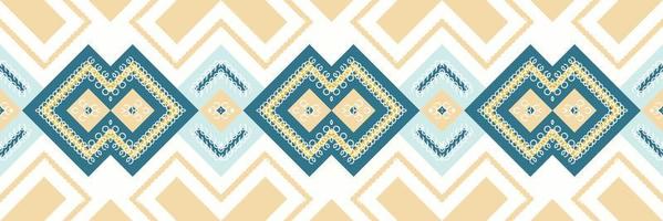The ethnic design drawing is colorful. It is a pattern created by combining geometric shapes. Design for print. Using in the fashion industry. vector