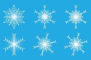 White snow frozen icon set isolated blue background vector