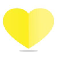 vector de color amarillo corazón plano