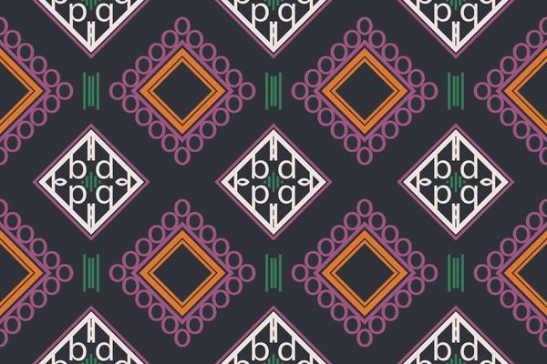Ethnic Aztec Ikat Seamless Pattern Textile ikat Aztec seamless pattern digital vector design for Print saree Kurti Borneo Fabric Aztec brush symbols swatches designer