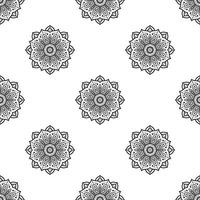 Mandala Black and white Seamless Pattern. can be used for wallpaper, pattern fills, coloring books, and pages for kids and adults. vector