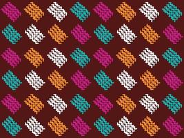 patrón a mano alzada formas rectangulares tela impresa diseño de patrón sin costuras tela azteca étnica alfombra mandala ornamento nativo boho chevron textil. vector