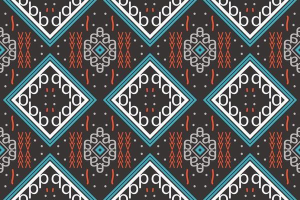 Ikat Seamless Pattern  ikat triangle batik textile seamless pattern digital vector design for Print saree Kurti Borneo Fabric border brush symbols swatches cotton
