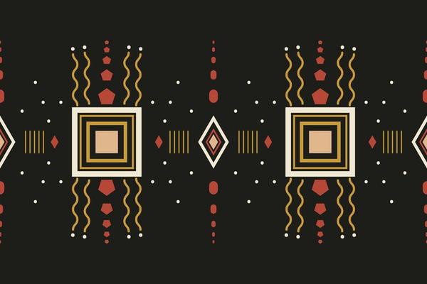 Ikat Seamless Pattern  ikat triangle batik textile seamless pattern digital vector design for Print saree Kurti Borneo Fabric border brush symbols swatches cotton