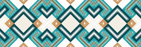 The ethnic design drawing is colorful. traditional patterned vector It is a pattern created by combining geometric shapes. Design for print. Using in the fashion industry.
