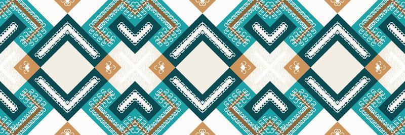 The ethnic design drawing is colorful. traditional patterned vector It is a pattern created by combining geometric shapes. Design for print. Using in the fashion industry.