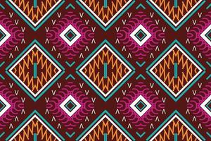 Ethnic Pattern. Ikat Seamless folk embroidery,Geometric ethnic pattern traditional Design It is a pattern created by combining geometric shapes. Design for print. Using in the fashion industry. vector