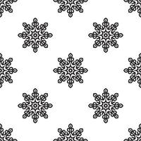 Mandala wallpaper Black and white Seamless Pattern. Seamless Abstract Tribal Monochrome Pattern. Hand Drawn Ethnic Texture. Vector Illustration.