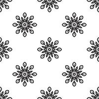 Mandala images Black and white Seamless Pattern. Hand-drawn background. Islam, Arabic, Indian, and ottoman motifs. Perfect for printing on fabric or paper. vector