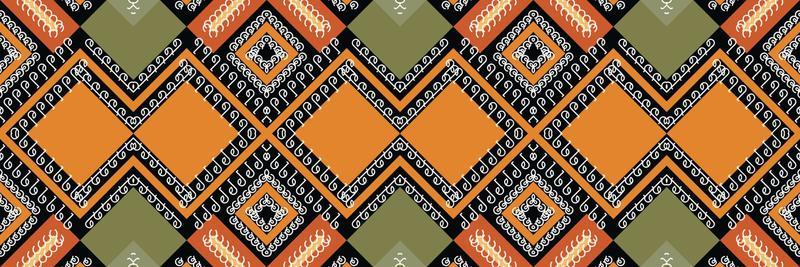 Ikat Seamless Pattern  ikat triangle batik textile seamless pattern digital vector design for Print saree Kurti Borneo Fabric border brush symbols swatches cotton
