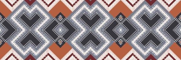 Ethnic Aztec Ikat Seamless Pattern Textile ikat background seamless pattern digital vector design for Print saree Kurti Borneo Fabric Aztec brush symbols swatches party wear