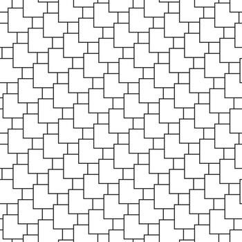 Seamless pattern with modern rectangular herringbone white tiles. Realistic diagonal texture. Vector illustration.