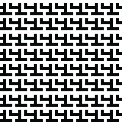 Minimalist geometric background. Abstract Monochrome Minimalist vector seamless pattern. Minimalist stylish abstract texture. Repeating geometric braided lines from rectangular tiles.