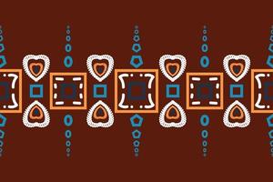Ethnic border Ikat Seamless Pattern Textile ikat frame seamless pattern digital vector design for Print saree Kurti Borneo Fabric border brush symbols swatches designer