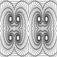 3D visual effect, the illusion of movement, on a white background. Geometric shapes from the black lines. vector