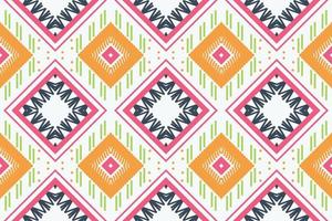 Ethnic Pattern. Ikat Seamless folk embroidery,Traditional ethnic patterns vectors It is a pattern created by combining geometric shapes. Design for print. Using in the fashion industry.