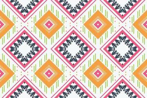 Ethnic Pattern. Ikat Seamless folk embroidery,Traditional ethnic patterns vectors It is a pattern created by combining geometric shapes. Design for print. Using in the fashion industry.