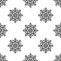 Mandala patterns Black and white Seamless Pattern. Hand-drawn background. Islam, Arabic, Indian, and ottoman motifs. Perfect for printing on fabric or paper. vector