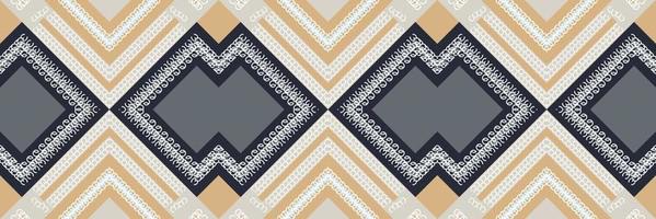 Ethnic Aztec Ikat Seamless Pattern Textile ikat frame seamless pattern digital vector design for Print saree Kurti Borneo Fabric Aztec brush symbols swatches party wear