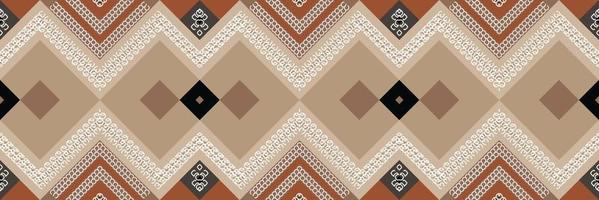 étnico azteca ikat patrón sin costuras textil ikat marco patrón sin costuras diseño de vector digital para imprimir saree kurti borneo tela azteca cepillo símbolos muestras diseñador