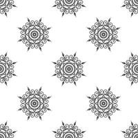 dibujar mandala patrón transparente en blanco y negro. se puede usar para papel tapiz, rellenos de patrones, libros para colorear y páginas para niños y adultos. en blanco y negro. vector