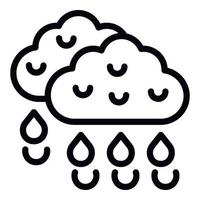 Eco rain cloud icon outline vector. Water power vector