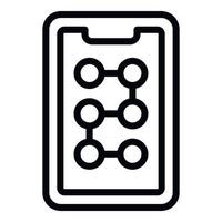 Smartphone game icon outline vector. Online play vector