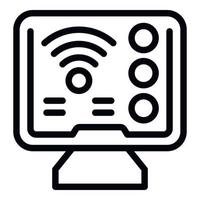 Wifi data food icon outline vector. Smart app vector