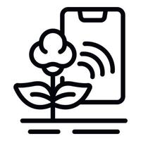 Cotton plant control icon outline vector. Digital agriculture vector