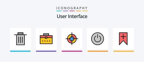 User Interface Line Filled 5 Icon Pack Including . trash. left. interface. interface. Creative Icons Design vector