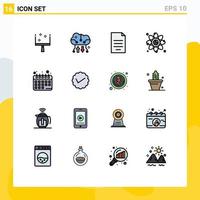 16 Creative Icons Modern Signs and Symbols of network graph document connection money Editable Creative Vector Design Elements