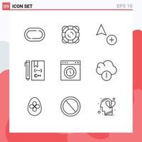 Stock Vector Icon Pack of 9 Line Signs and Symbols for page browser copy development coding Editable Vector Design Elements