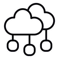 Cloud data game icon outline vector. Online gamer vector