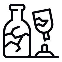 Reuse glass icon outline vector. Chemical program vector