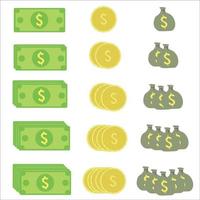 Money cash glod coins with the bank money isolated vector