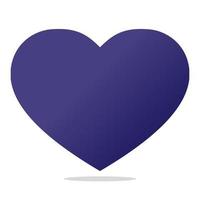 Flat heart deep blue color vector